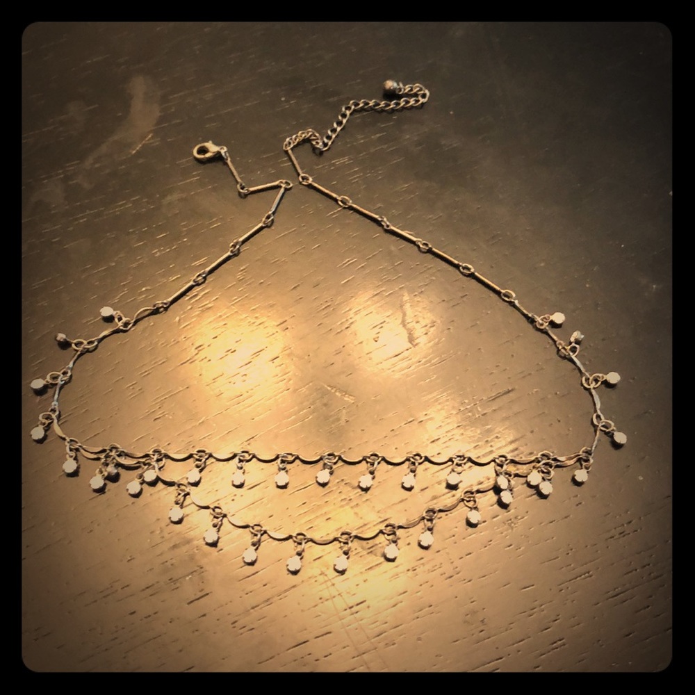 Delicate silver and crystal necklace